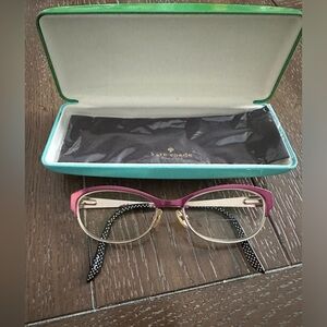 Kate Spade FRAMES Camelot Pink Black White Polka Dots 0CZ8 50-15-135 Gold